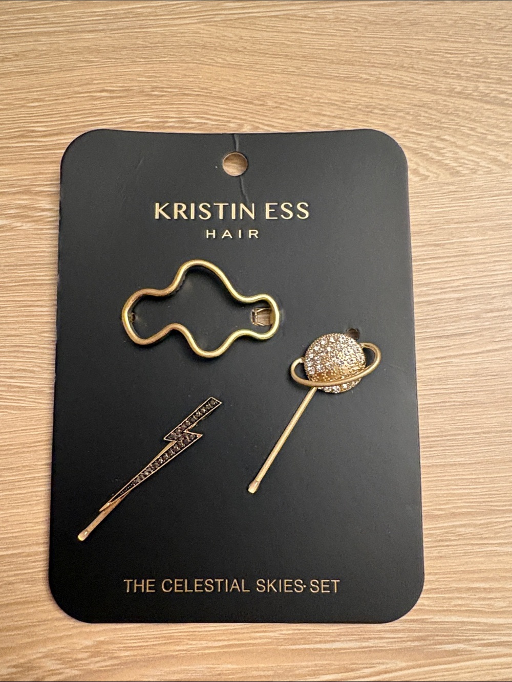 Kristin Ess Celestial Skies Gold Hair Clip Set - 3 Pack